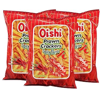 Oishi Spicy Prawn Crackers 90g, Pack of 3