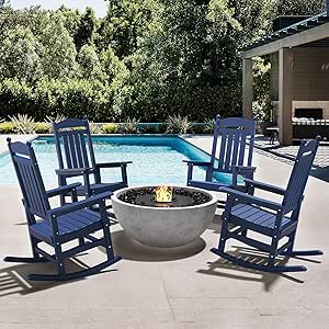 Amazon.com: Cozyman Outdoor Rocking Chairs Set of 4, All Weather ...