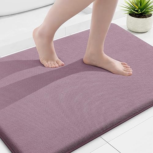 Miniatura 52 de Smiry Tapete de baño de espuma viscoelástica de 24 x 16 pulgadas, extra suave y absorbente, antideslizante, lavable para suelo, ducha y bañera,