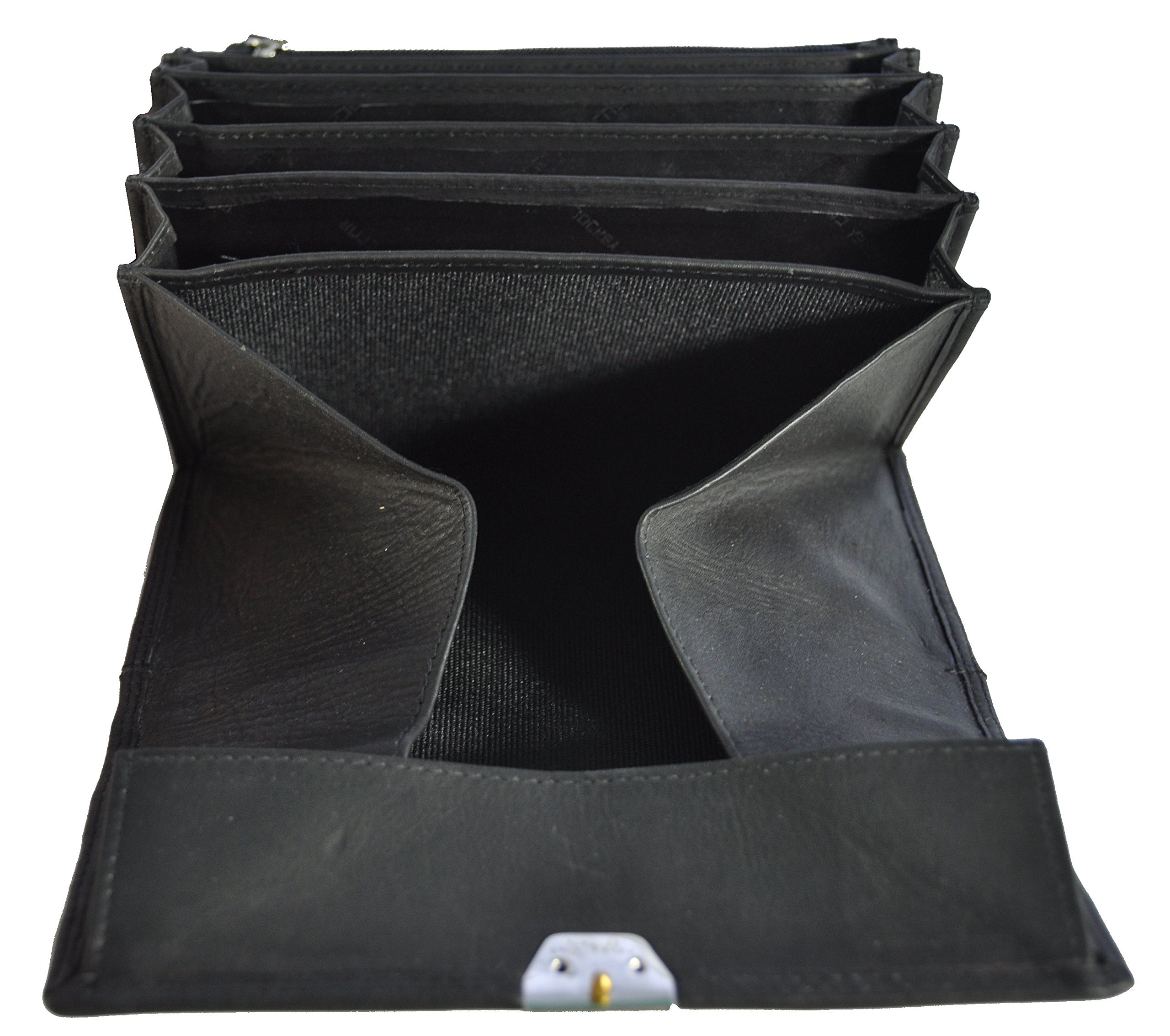 Leder Kellnerbörse Geldbörse Portemonnaie Softleder Basic schwarz