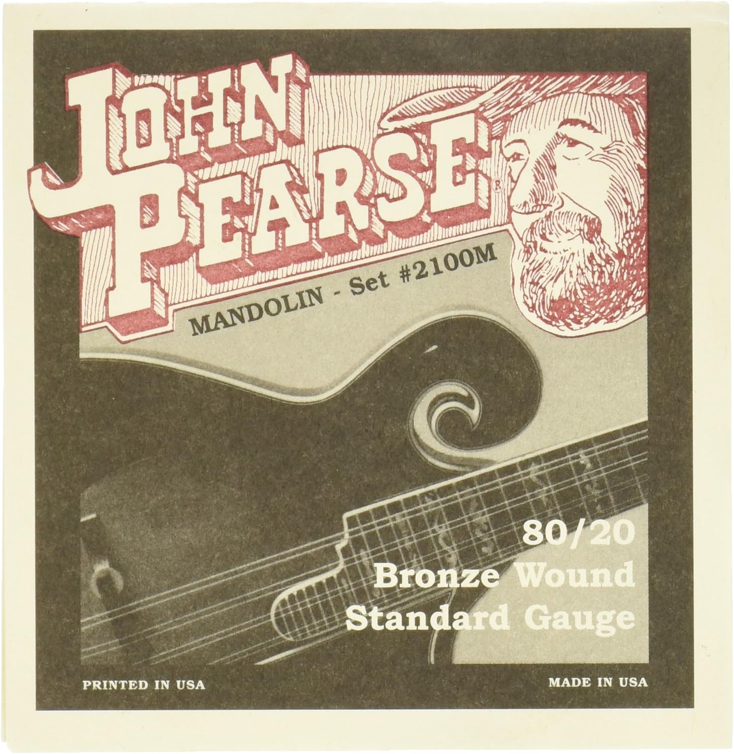 John Pearse P2100M Bronze Acoustic Guitar Strings, Medium