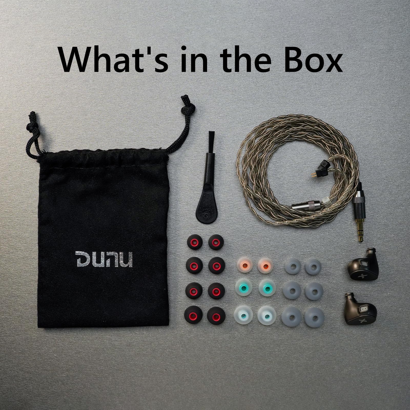 DUNU Titan X IEMs Gaming-Ohrhörer, 10-mm-Dynamiktreiber-In-Ear-Monitor, kabelgebundene HiFi-IEM-Kopfhörer mit OCC-versilberten Kabeln, IEMs mit Gehäuse aus einer Legierung für Bühnenauftritte(3.5mm)