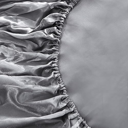 Miniatura 6 de Juego de sábanas de satén de 4 piezas se ajustan a colchones altos de Artall