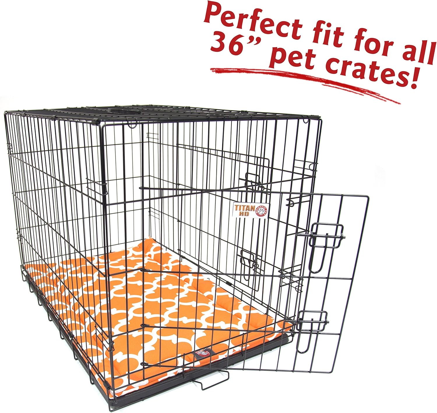 36" Trellis Peach Orange Crate Dog Bed Mat By Majestic Pet Products