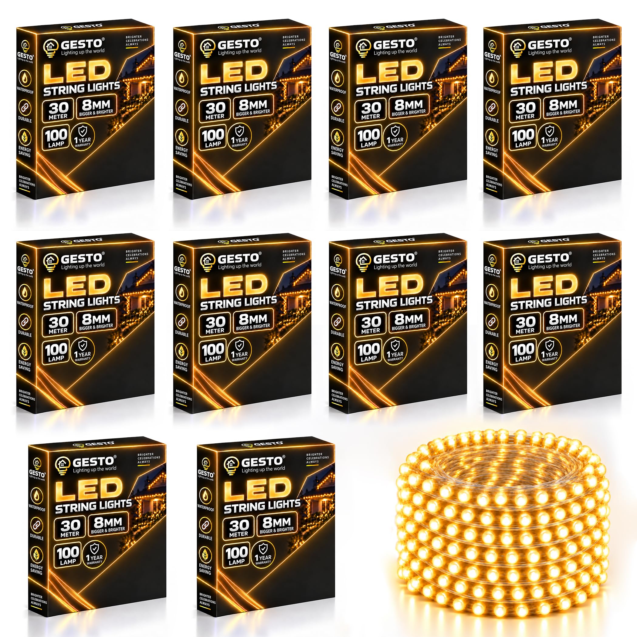 Gesto 45m LED String Lights - Warm White Fairy Lights -19 Gesto 45m LED String Lights - Warm White Fairy Lights -19
