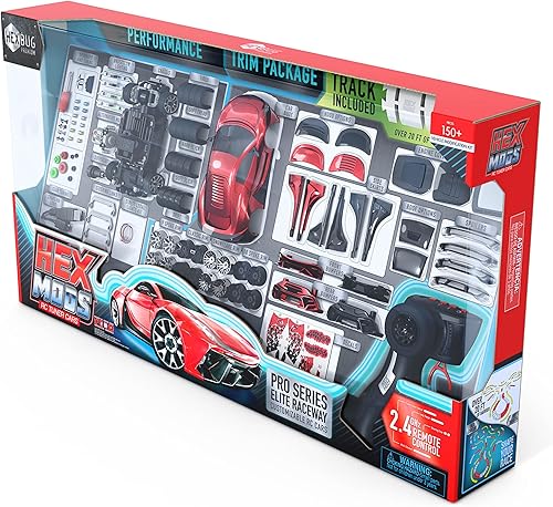 Miniatura 8 de HEXBUG HEXMODS Pro Series Elite Raceway, auto RC recargable, modelo de escala construible para niños y adultos, controlador de 2.4 GHz y conjunto de