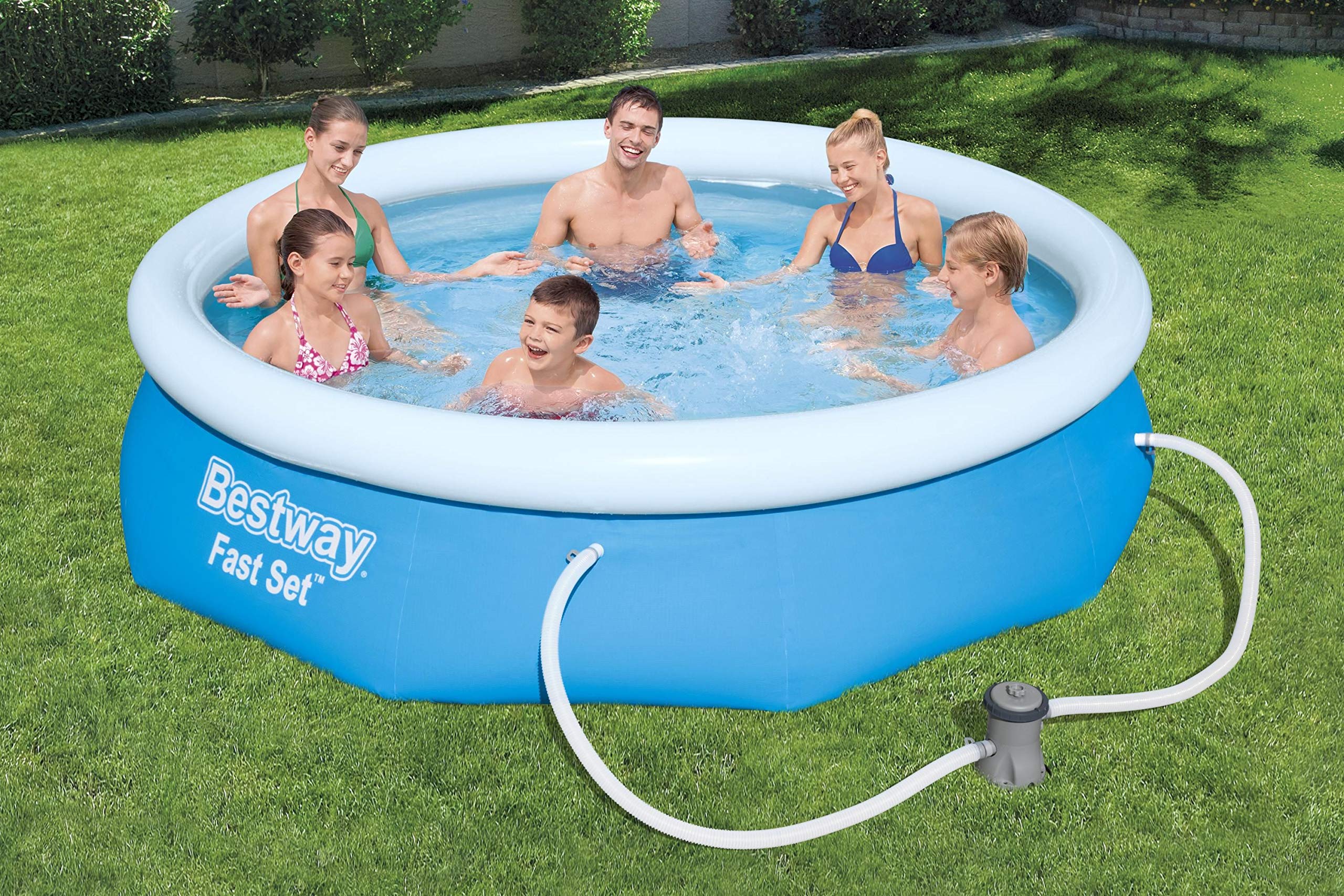 Bestway Fast Set Juego de Piscina con Bomba de Filtro, Azul, 305 x 76 cm