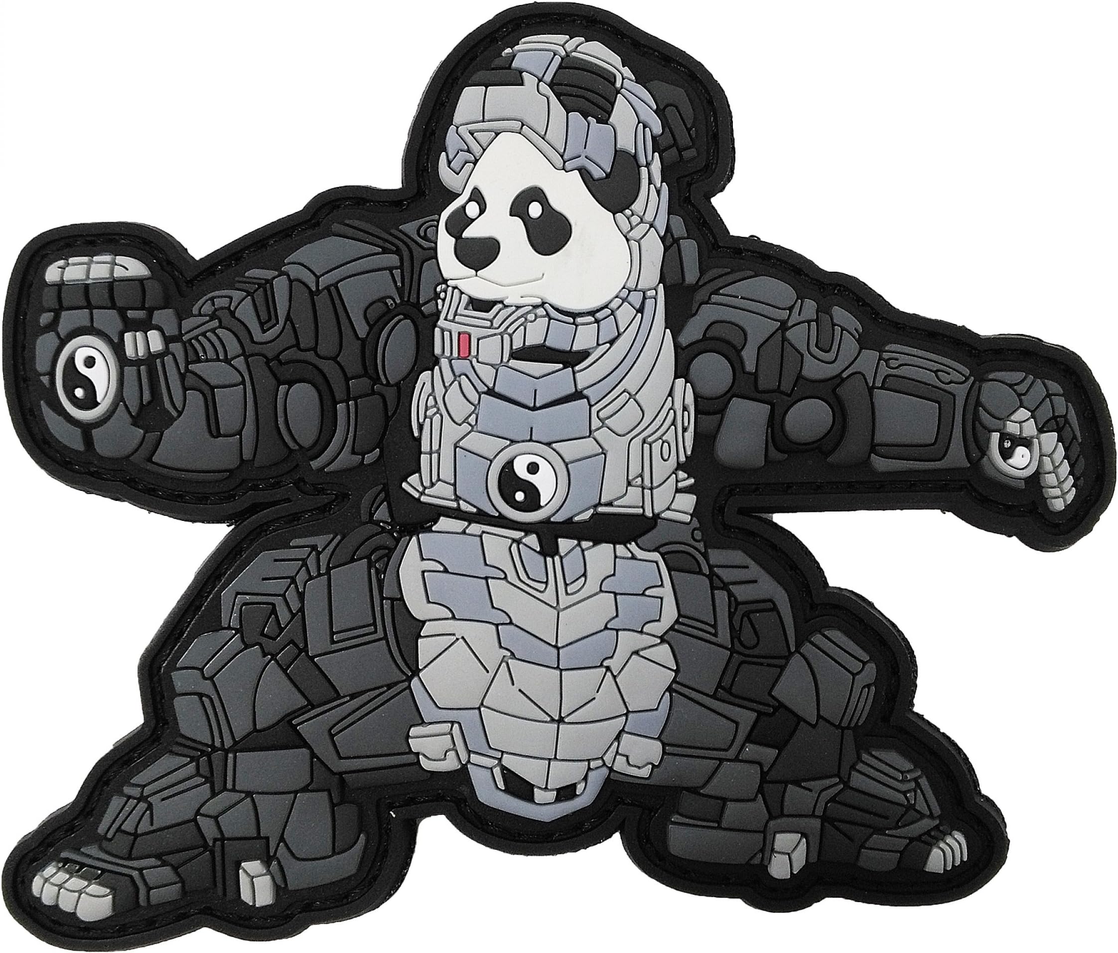 Iron Panda Man Robot Hero Patch Protector Fun Comic