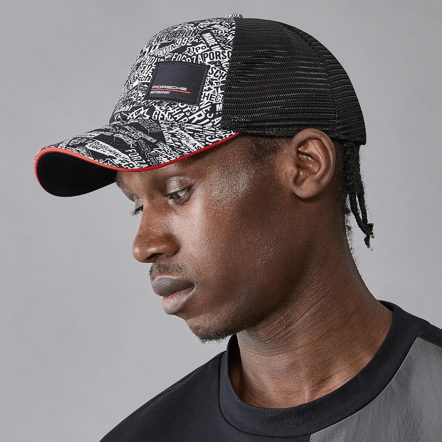 Quoted AOP Trucker Hat - Black - One Size - Image 6