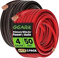 Vista 24 de GEARit Cable de calibre 4, cable de extensión de cable eléctrico CCA para alimentación/tierra automotriz, cable de batería, audio de automóvil, RV