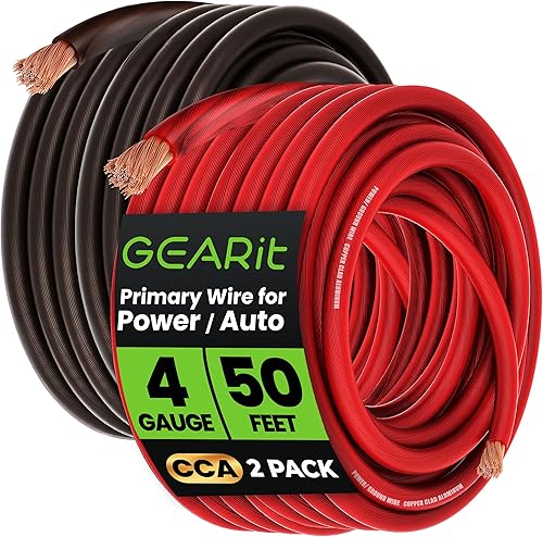 Vista 41 de GEARit Cable de calibre 4, cable eléctrico CCA para alimentación/tierra automotriz, cable de batería, audio de automóvil, RV, kit de cableado