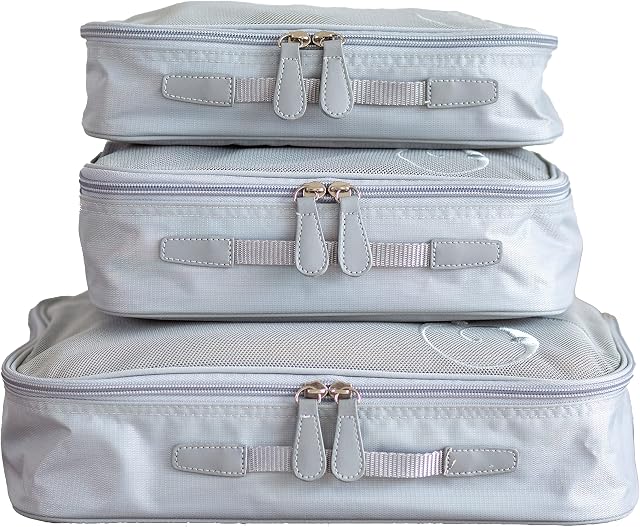 Total Wardrobe Care Travel Packing Cubes For Suitcases, Set of 3. Premium Luggage Organizers With Mesh Top For Ventilation and Zipper, Ideal For Clothes, Toiletries And Travel Accessories