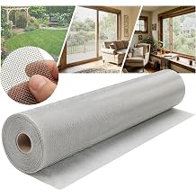 47 inch x 98 ft Stainless Steel Window Screen Mesh Roll Rust-Resistant DIY Replacement for Windows & Doors Heavy Duty Metal Screen Silver