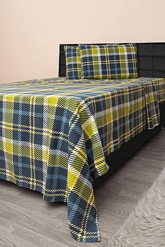 Miniatura 6 de Juego de sábanas de franela pesada de algodón turco de 6.35 ozm (cuadros 4, Queen)