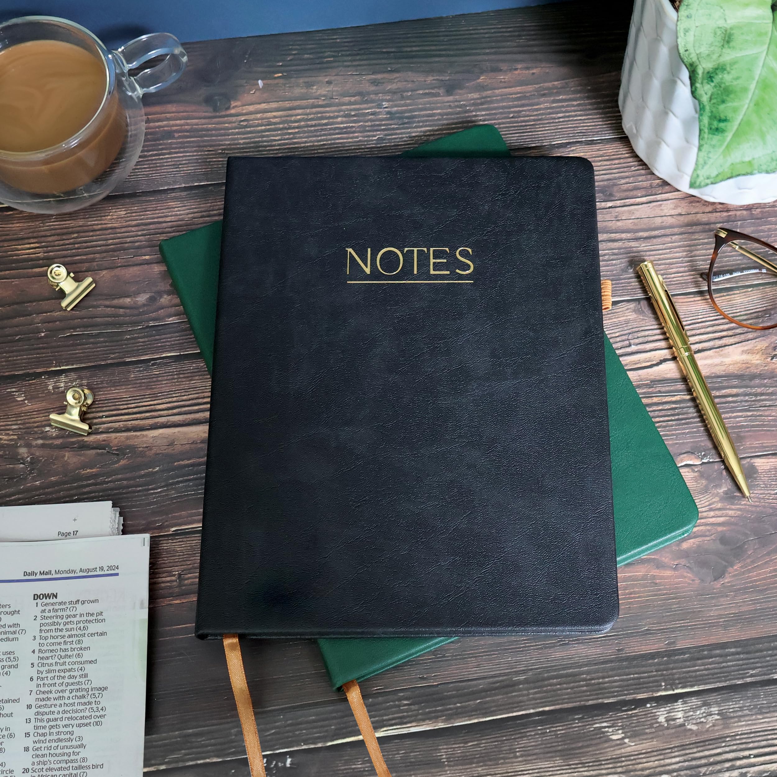 Robert Frederick Journal Notebook - Notes B5 Design, Black - Image 2