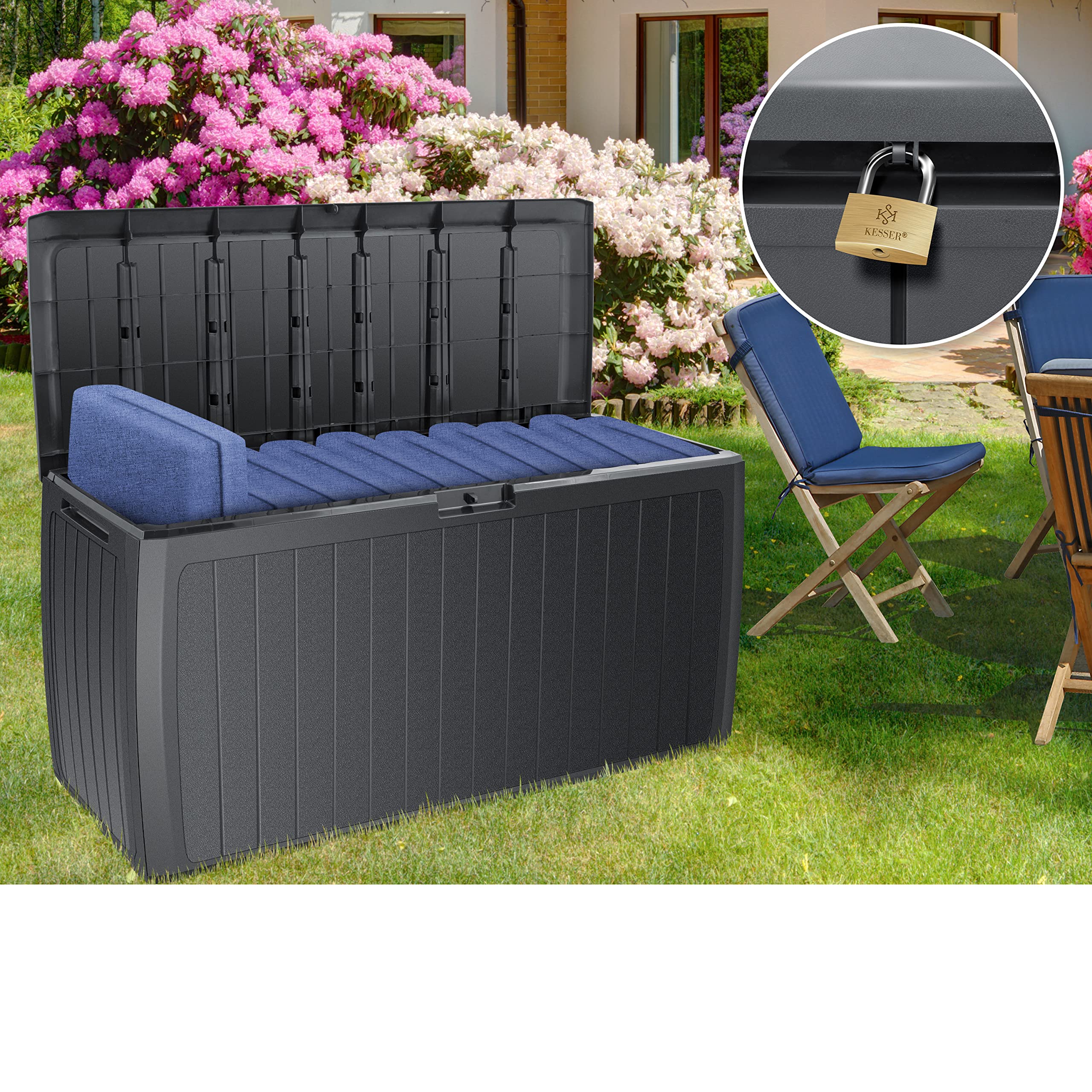 KESSER Box portacuscini Baule contenitore per cuscini 290 litri antracite