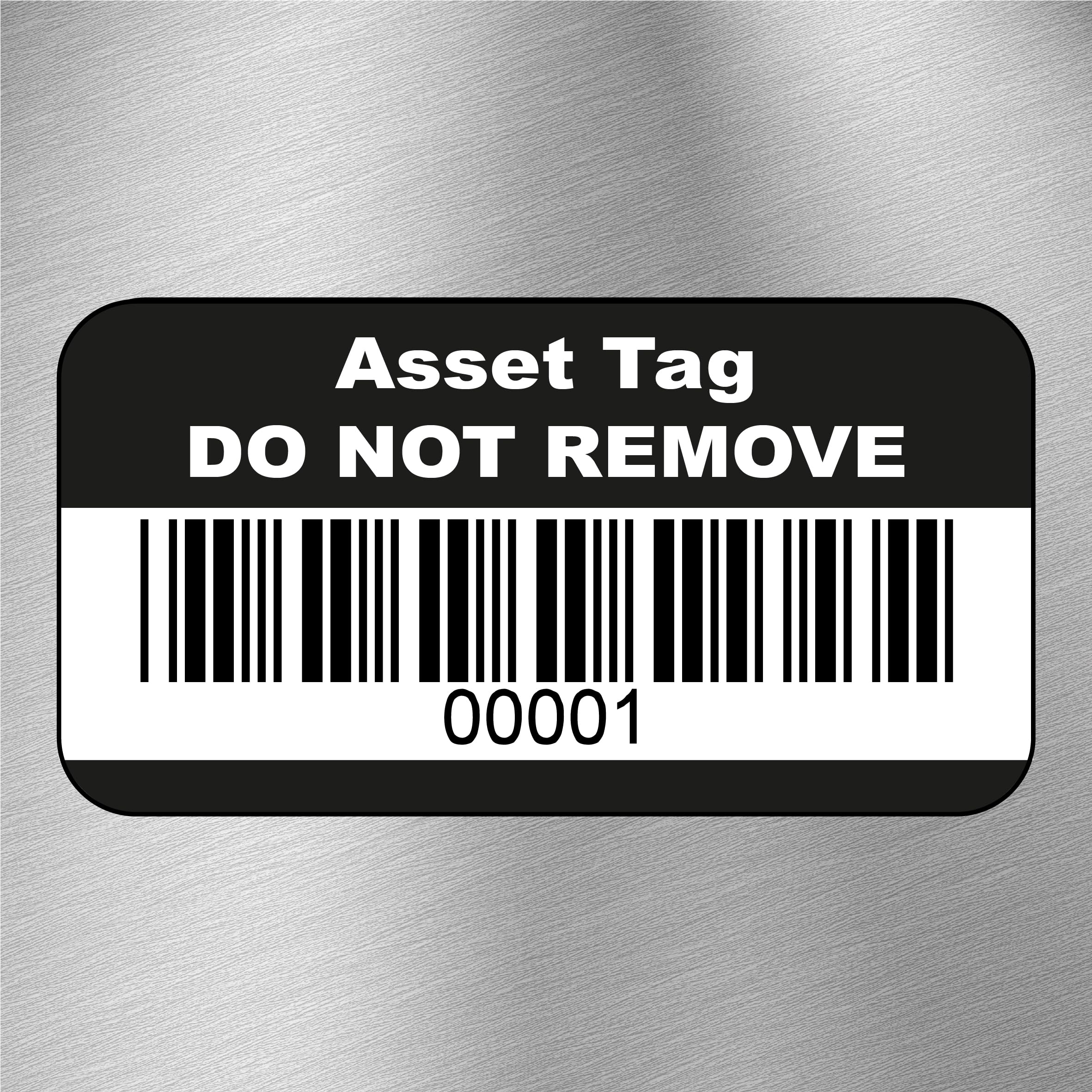 Etiquetas de control de calidad con números de activo, 500 unidades, 38 mm x 22 mm, color negro