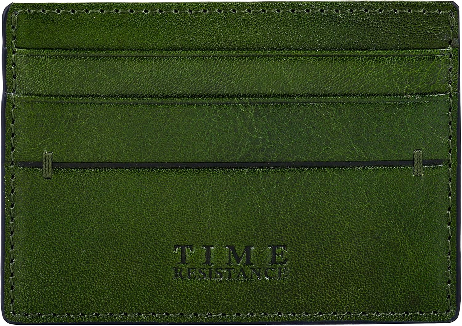 Time Resistance Credit Card Case - Leather Business Card Holder - Italian Handmade Card Organizer