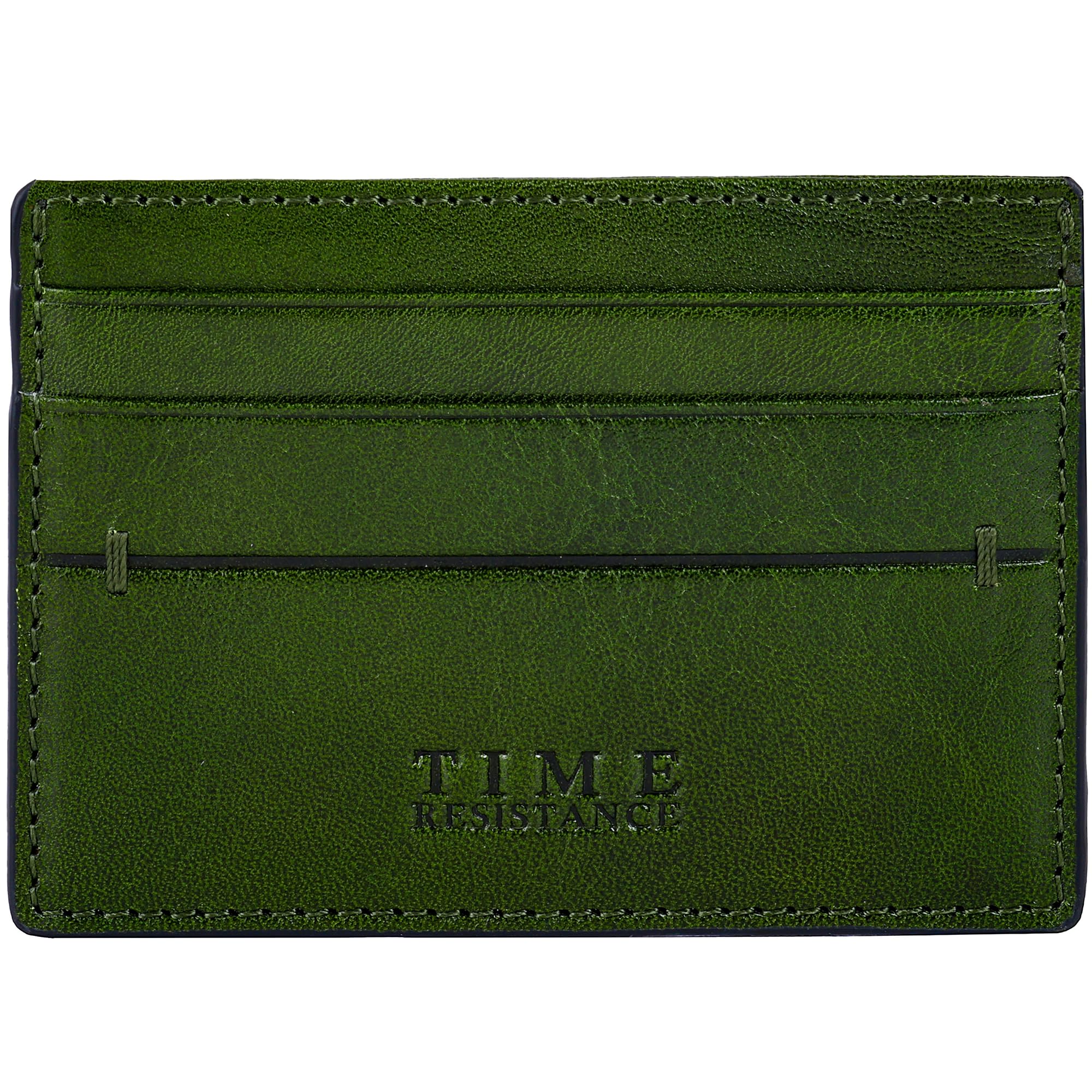 Time Resistance Credit Card Case - Leather Business Card Holder - Italian Handmade Card Organizer