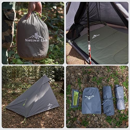 Miniatura 6 de Altair One - Tienda de campaña de senderismo ultraligera, nailon SIL impermeable, doble pared, 3 estaciones, refugio para 1 persona para mochileros,