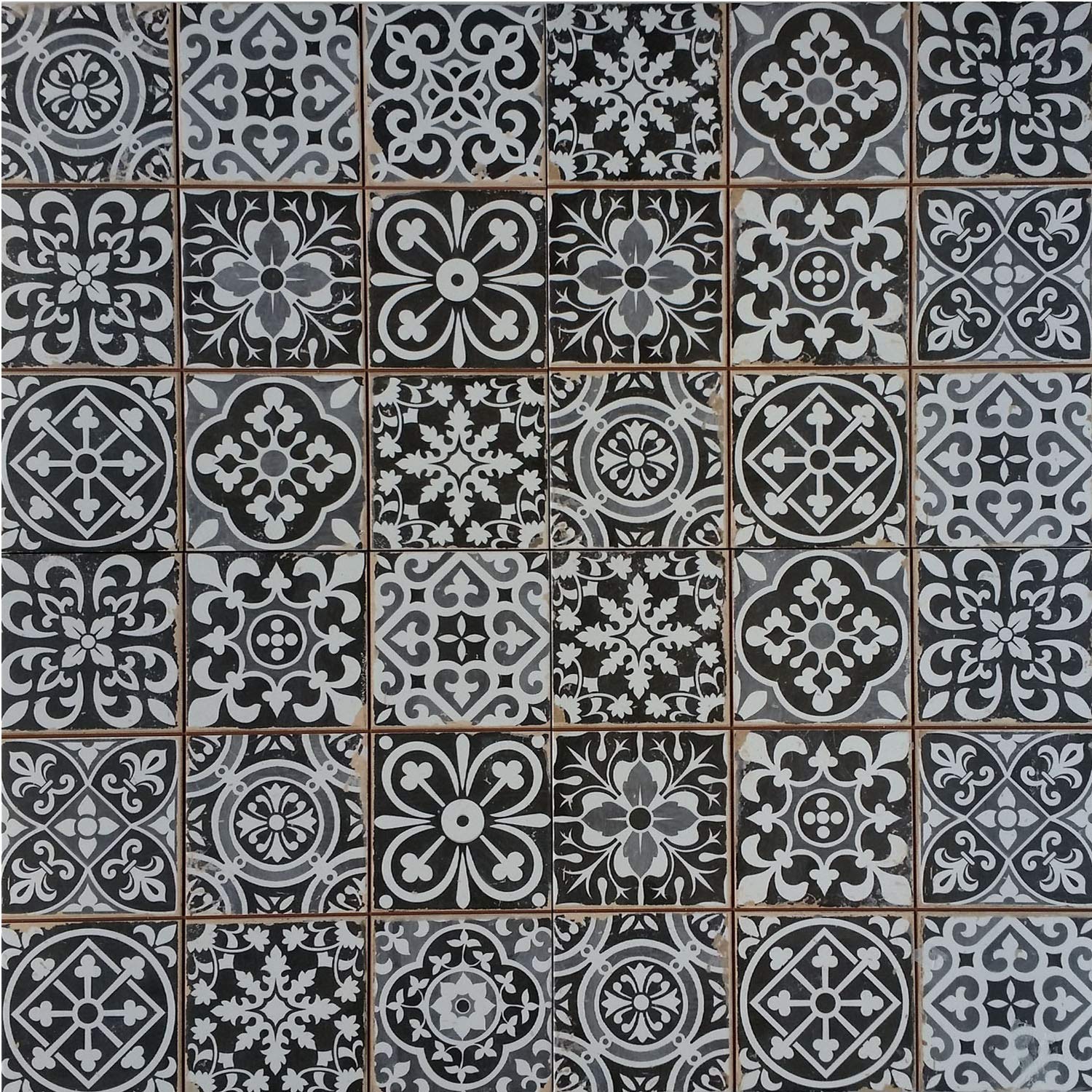 Carreaux de céramique motifs noirs et blancs | Photo Premium