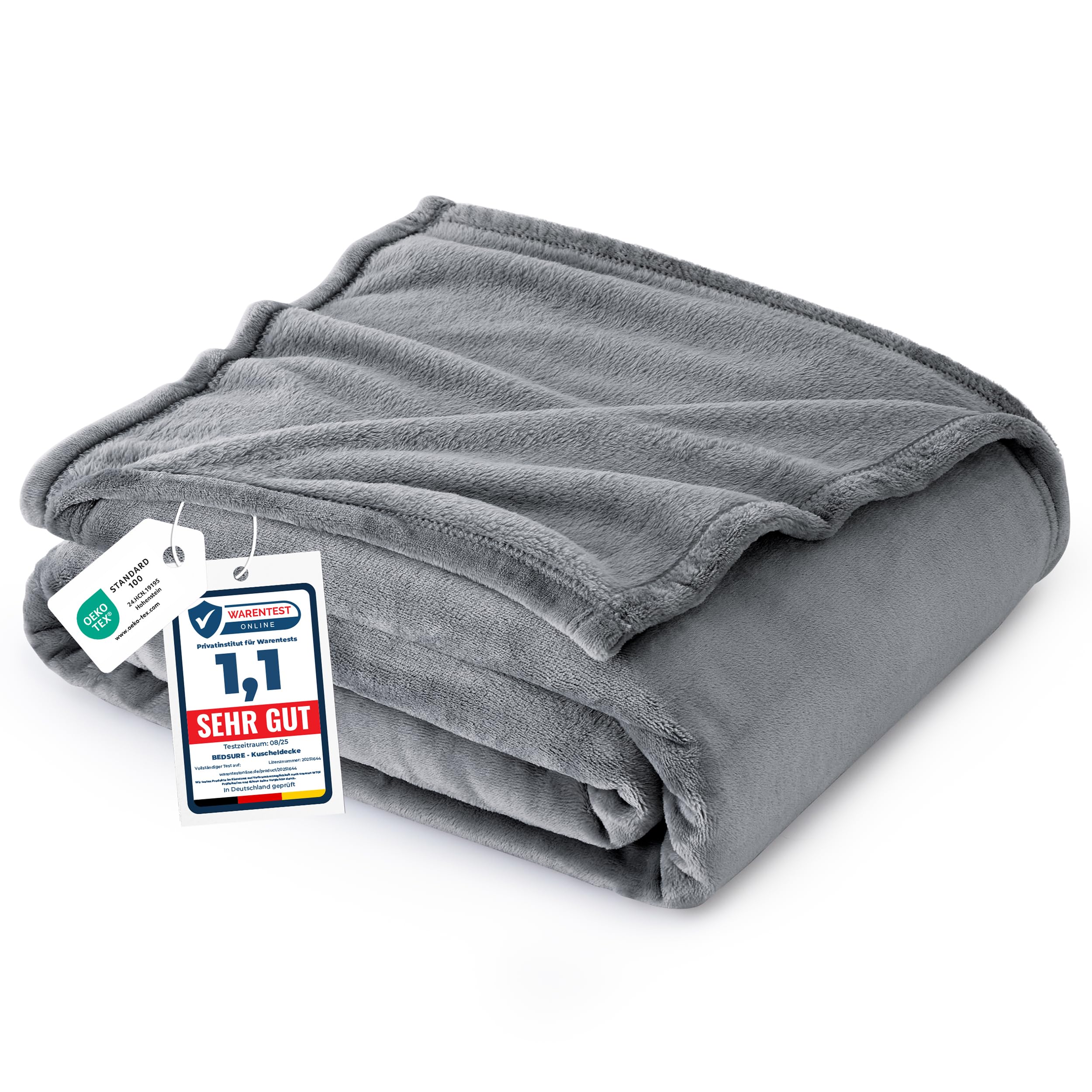 BEDSURE Kuscheldecke Flauschig Decke Fleecedecke - Wohndecke Warm Winter Weich, Sofadecke XL, Decke Couch Blanket, Wohn- & Kuscheldecken 150x200cm, Sofa überwurfdecke Grau