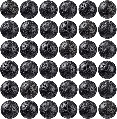 100 cuentas de piedra natural de 0.236 pulgadas, cuentas redondas sueltas con cuerda elástica para pulseras, collares, joyería