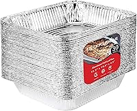 StockYourHome 9x13 Aluminum Foil Pans (30 Pack) - Heavy Duty Disposable Half Size Deep Trays for Baking, Freezing, Catering & Parties