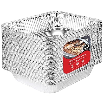 Stock Your Home Aluminum Pans 9x13 Disposable Foil Pans (30 Pack) - Half Size Steam Table Deep Trays - Tin Foil Pans Great for Cooking, Heating, Storing, Prepping Food
