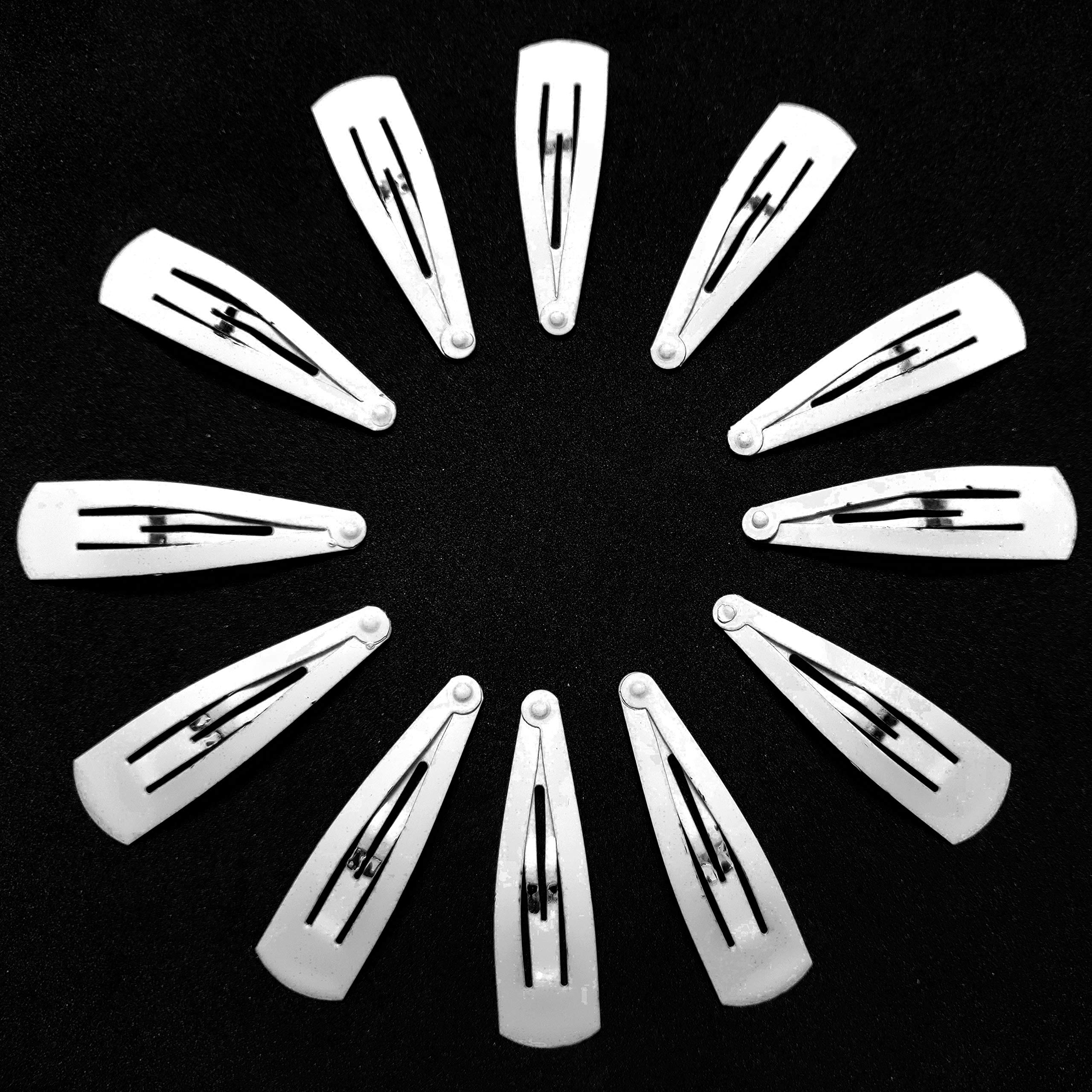 HP HIGH PROFILE Tic Tac Hair Clips Everyday Wear Metal Snap Hair Clips Barrettes for Women and Girls - 24 pcs - White-image-17