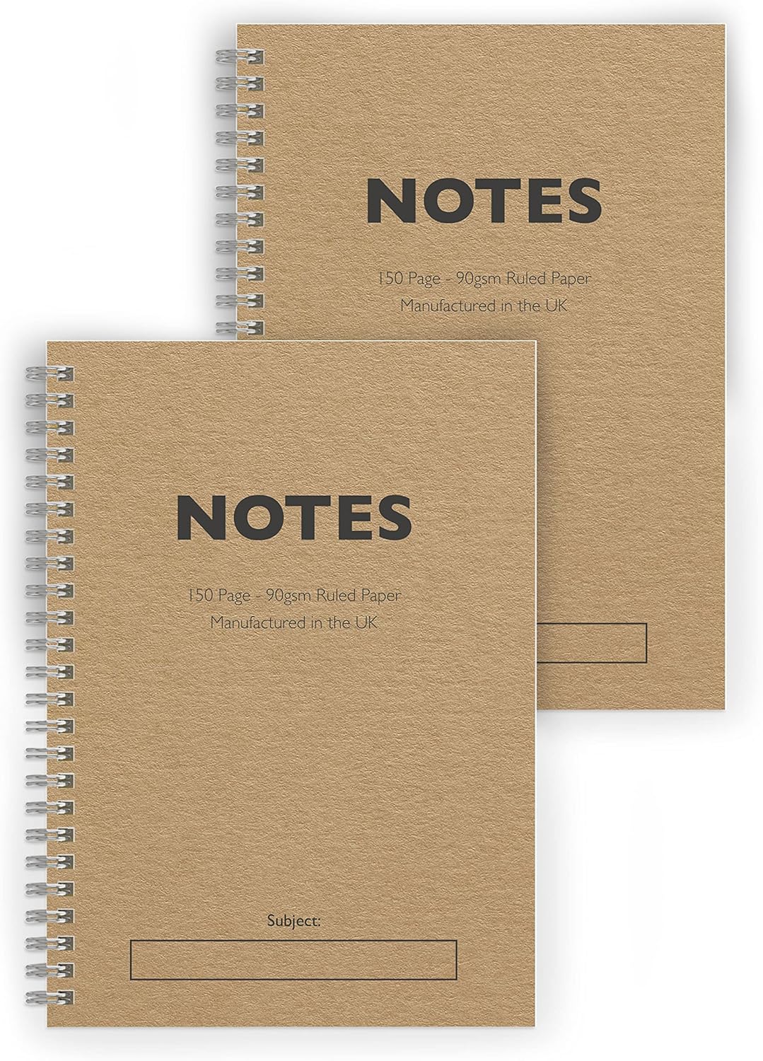 Classic Notes Subject - 2 Pack - Two Kraft A5 wiro Sustainable ...
