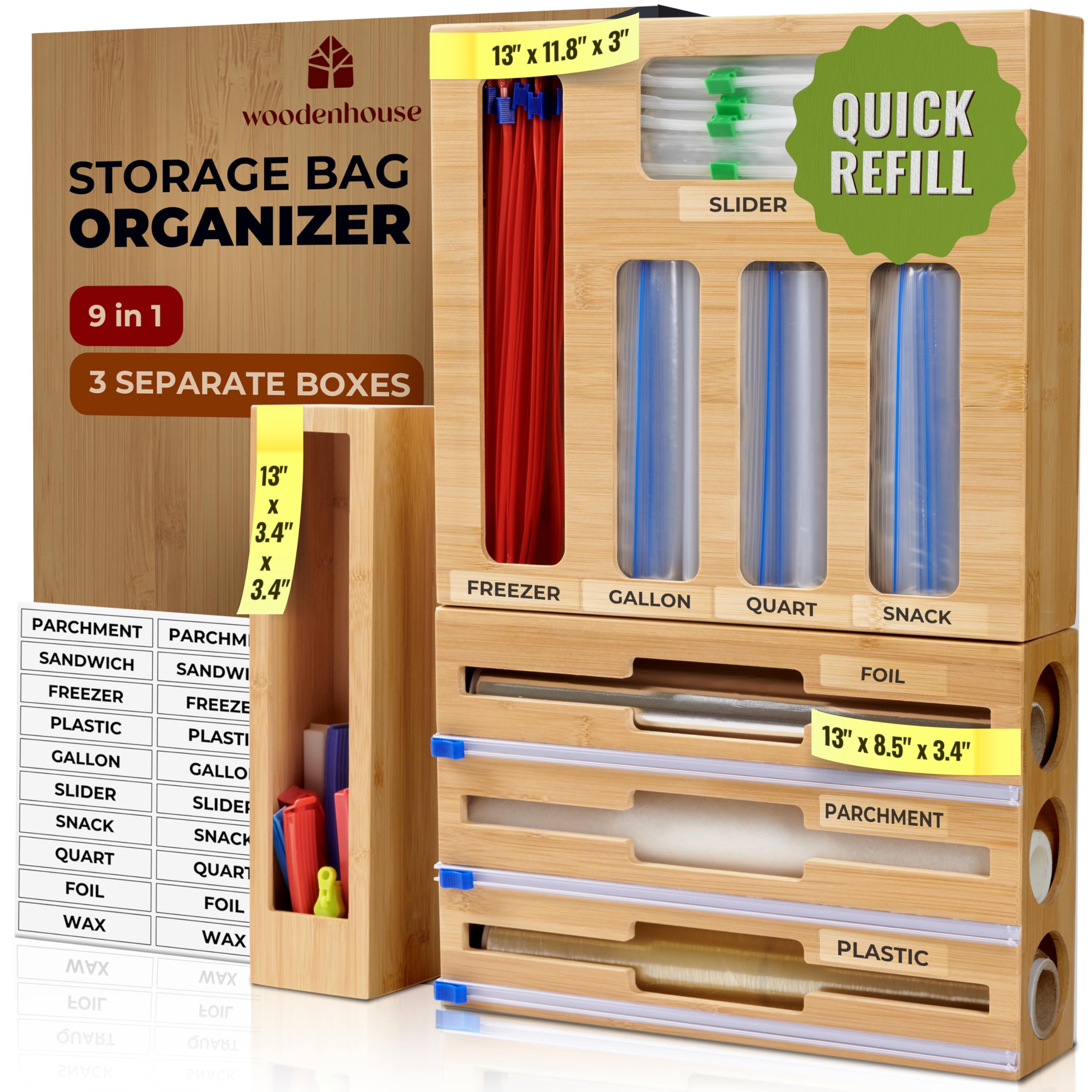 Woodenhouse bamboo bag and wrap organizer