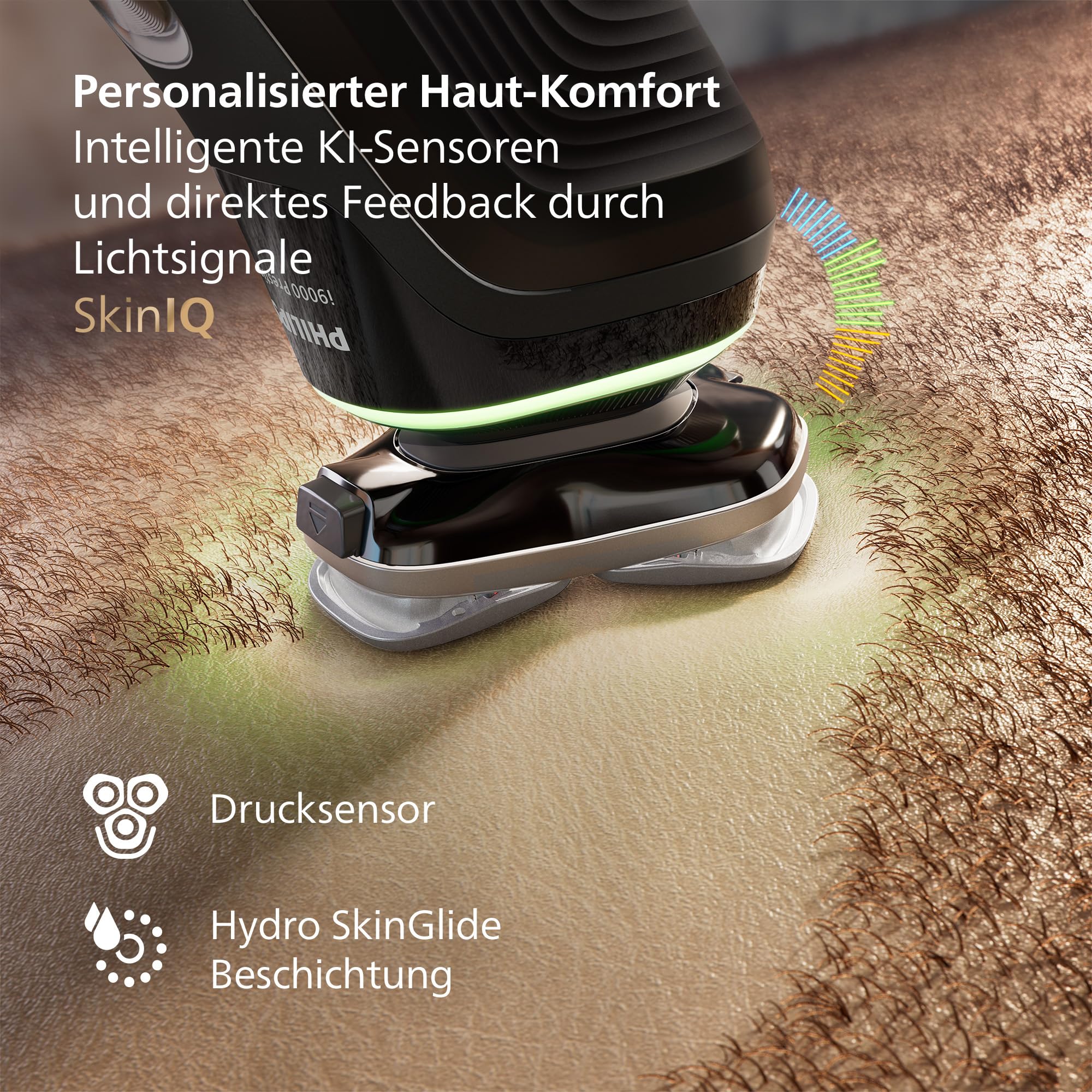 Philips Rasierer i9000 Prestige, elektrischer Nass- und Trockenrasierer für Herren mit integriertem Trimmer, schwarz, Drucksensor, Reinigungsstation, Ladestation und Reiseetui (Modell XP9207/30)