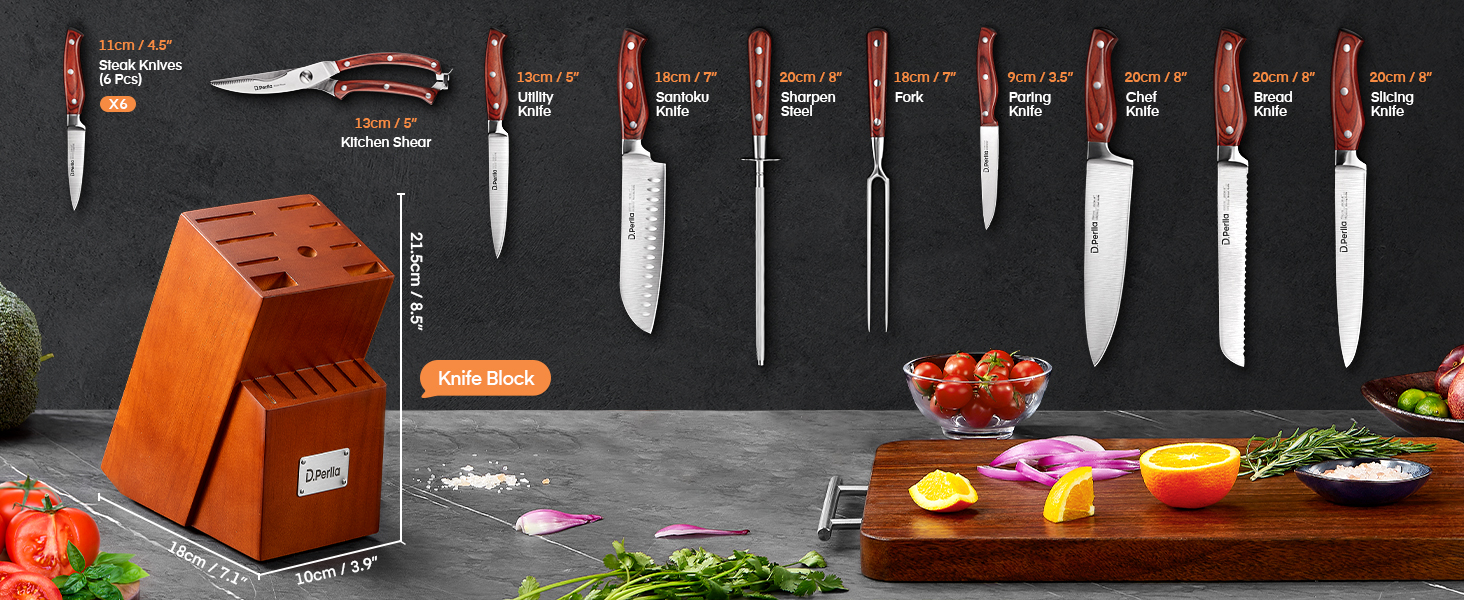 Amazon.com: Kitchen Knife Set, 16 Pcs Stainless Steel Kitchen
