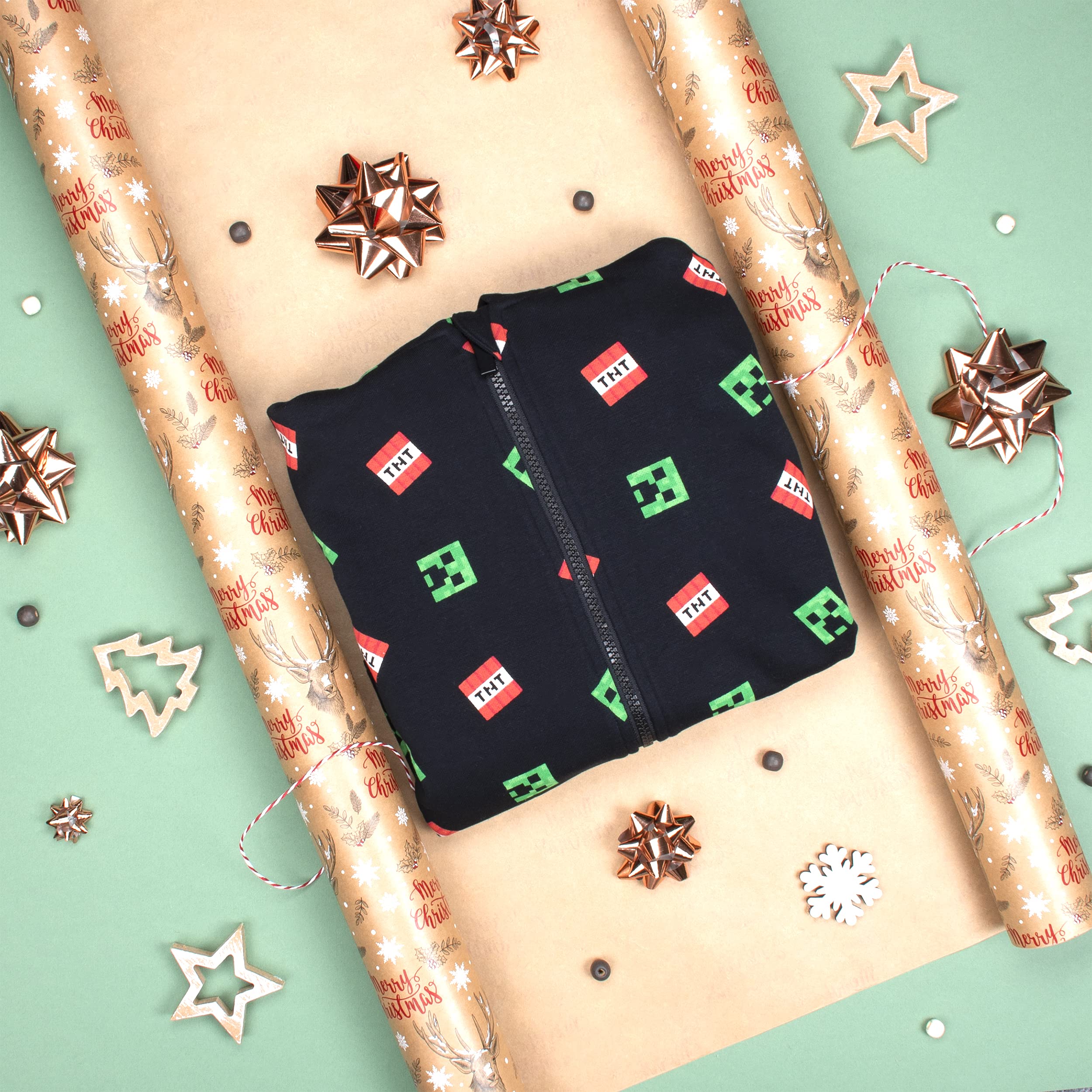 Minecraft - pour Enfants - Sweat à Capuche zippé Sweat à Capuche zippé Creeper Pixel Vert