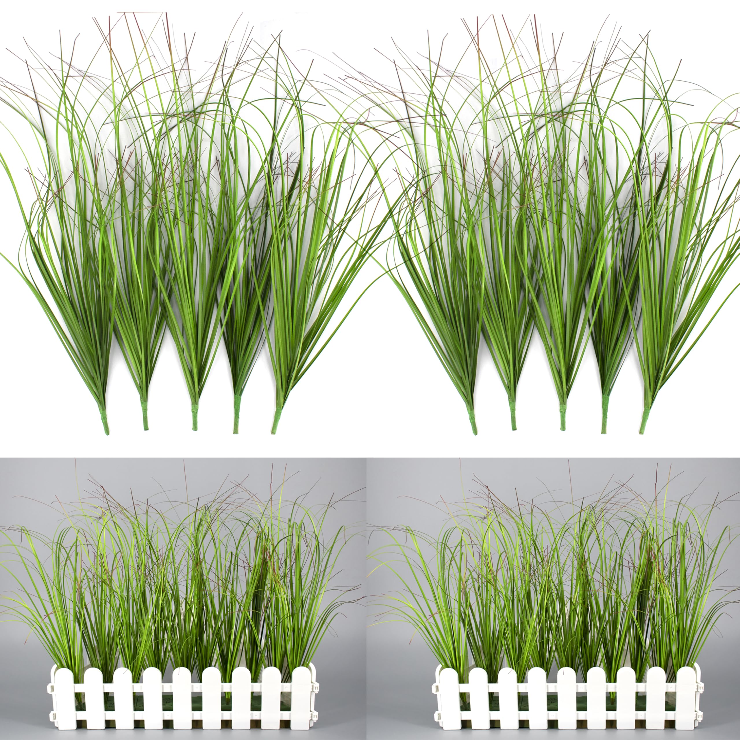 FeiLix 10PCS Artificial Plants Outdoor,Artificial Shrubs Fake Tall Grass,Artificial Faux Greenery Stems,Fake Plants Artificial Grass Plant Onion Grass