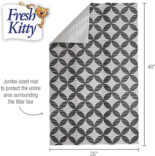 Miniatura 5 de Fresh Kitty Tapete de espuma grande y duradero XL, libre de BPA y ftalatos, resistente al agua, atrapa la arena de la caja, control de dispersión,