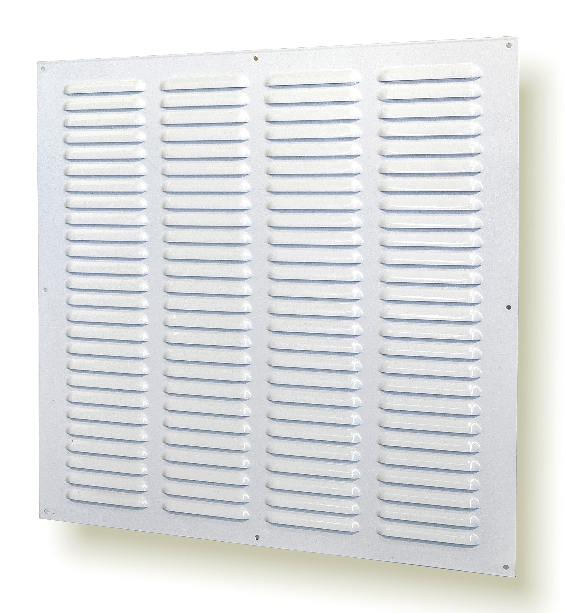 Rejilla de ventilación metálica de 40x50cm con malla antiinsectos, ventilación y desagüe (40x50cm, Blanco)
