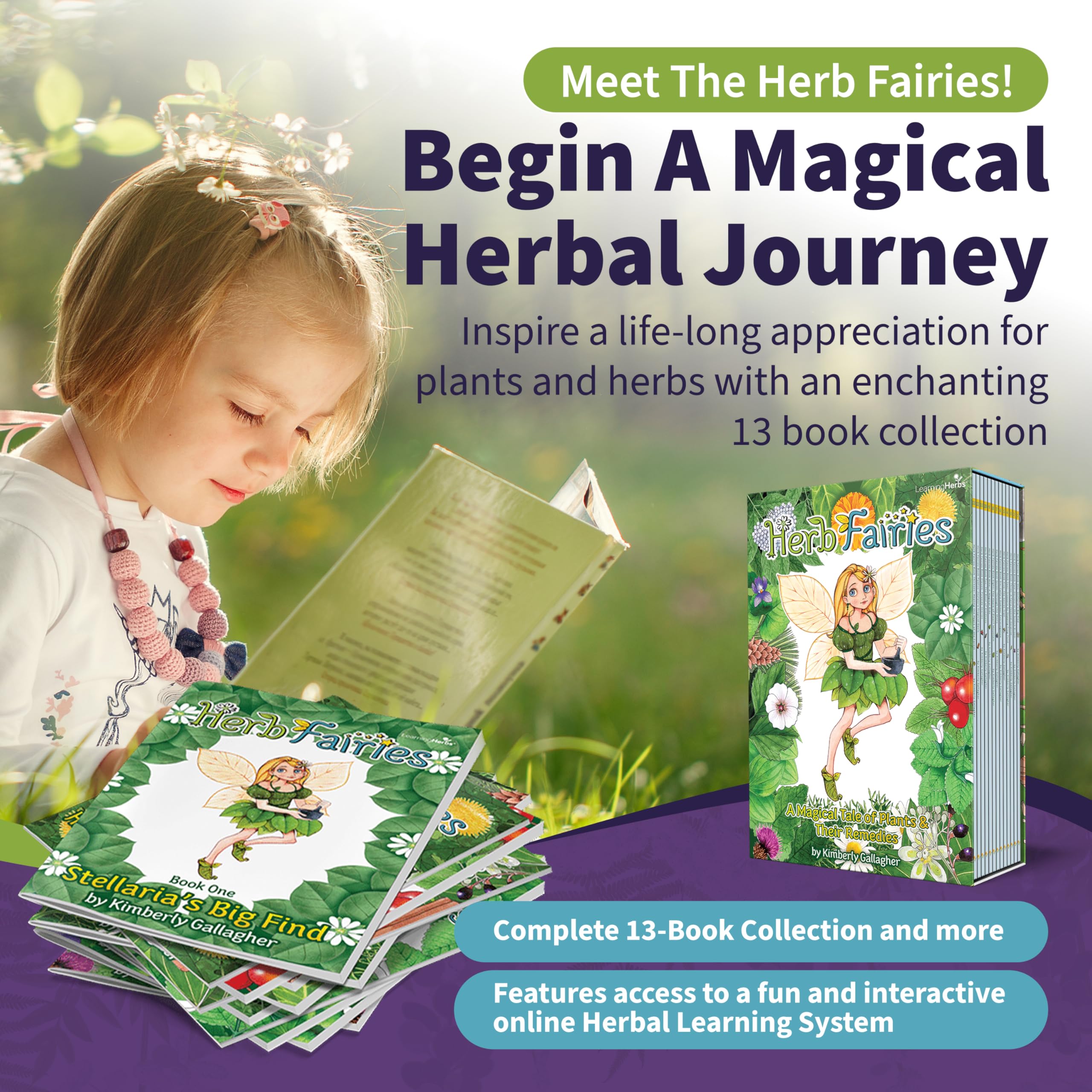 Herb Fairies: 13 Plant Books Set & Digital Learning System - Explore Plants & Healing Herbs Through Engaging & Educational Stories - Includes Audiobooks, Printables, Recipes, Crafts, Puzzles & Games