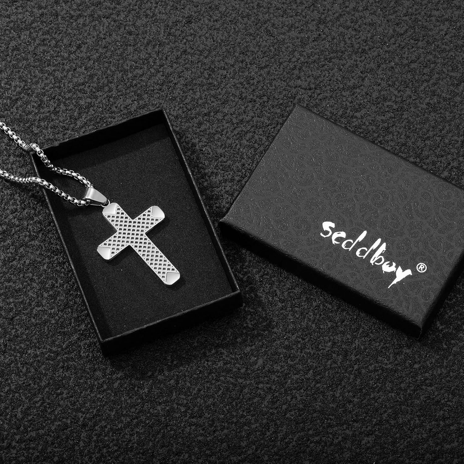 Cross Necklace for Men,Stainless Steel Gold Silver Jesus Christ Pendant Necklaces with 23.6+1.96" Adjustable Rolo Chain - Image 6