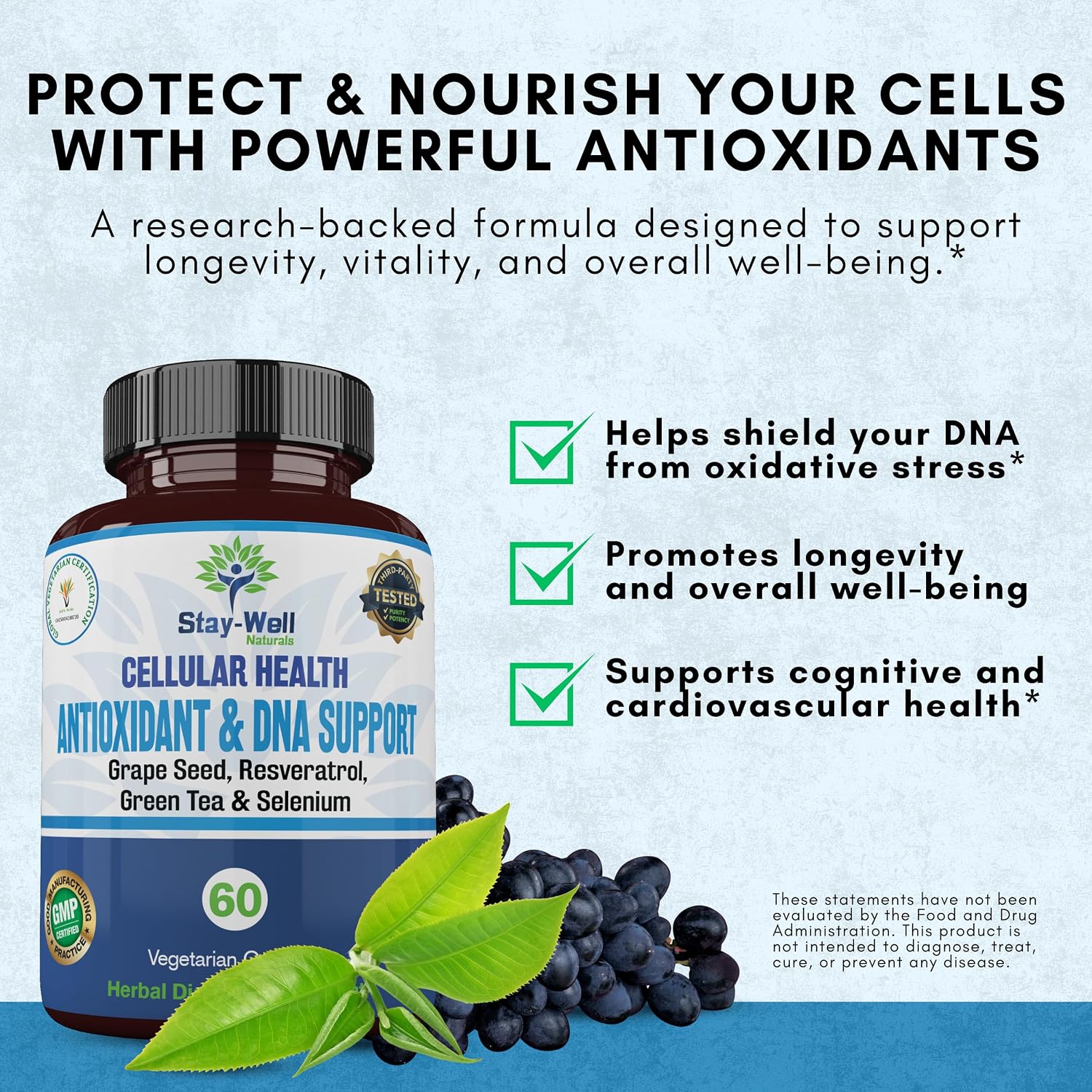 Stay-Well Naturals Soursop Capsules with Black Seed Oil, Sea Moss, Moringa, Turmeric, Resveratrol and Green Tea – Cellular Health, Immune, Antioxidant Support Formula – 3 Bottle Protocol