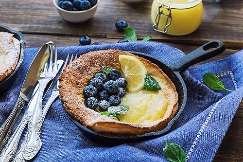 Miniatura 7 de 6" Cast Iron Skillet Set of 2 (Pre-Seasoned) with 2 Silicon Hot Handle Holder Grips