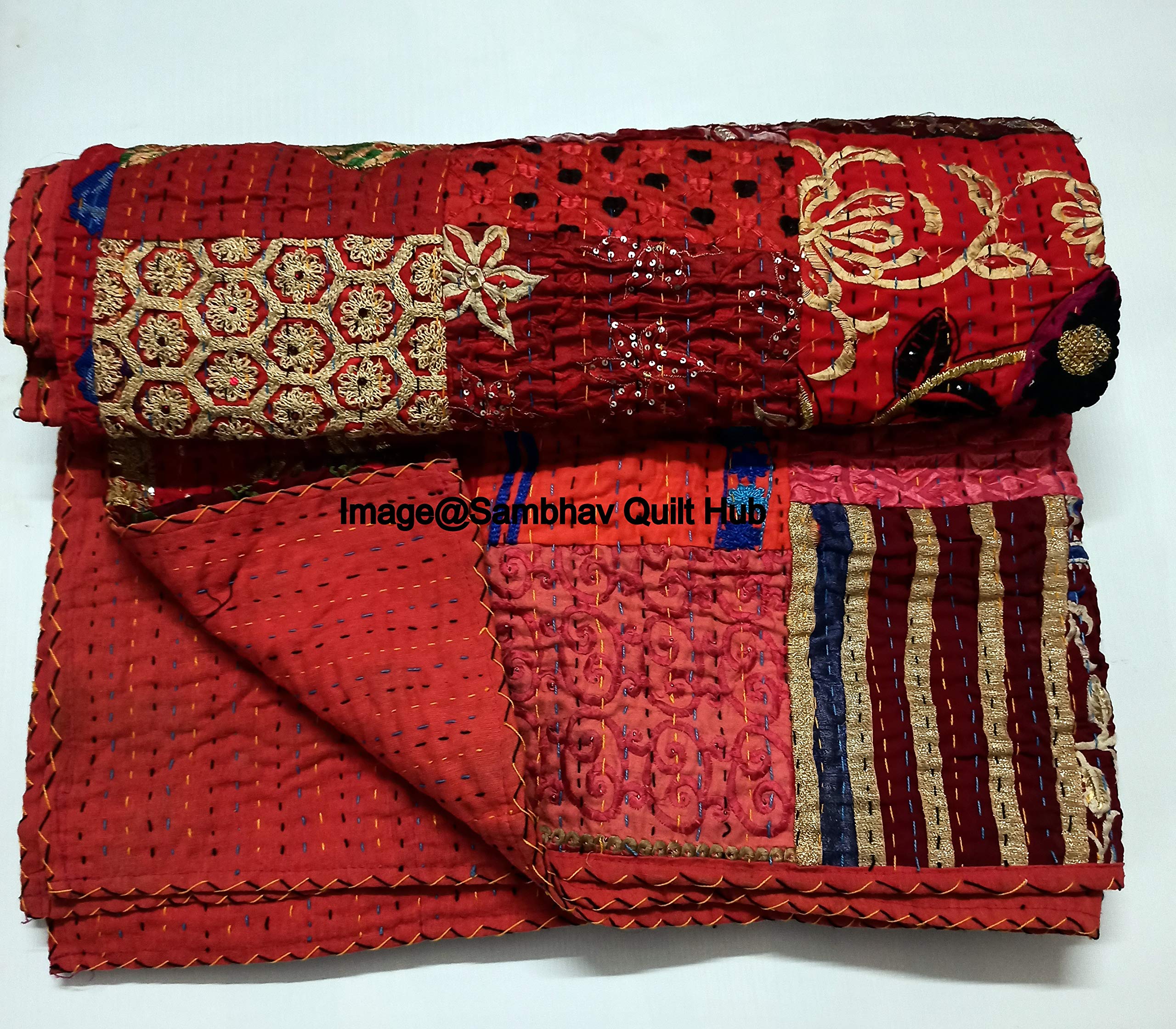 Hermoso Edredón Vintage Kantha Edredón Kantha Vintage En El - España