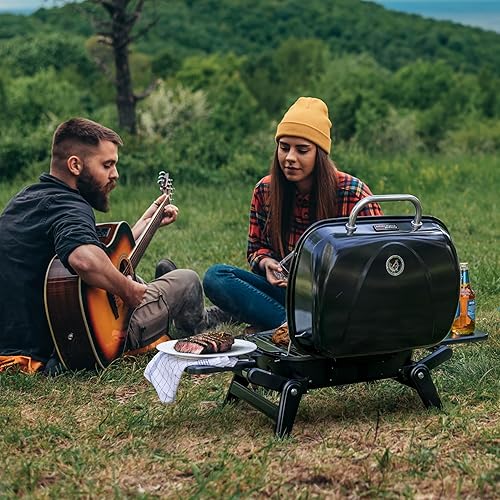 Miniatura 11 de Royal Gourmet GT2005 - Parrilla de gas propano portátil de 2 quemadores con mesas laterales plegables y patas de soporte plegables, parrilla de gas