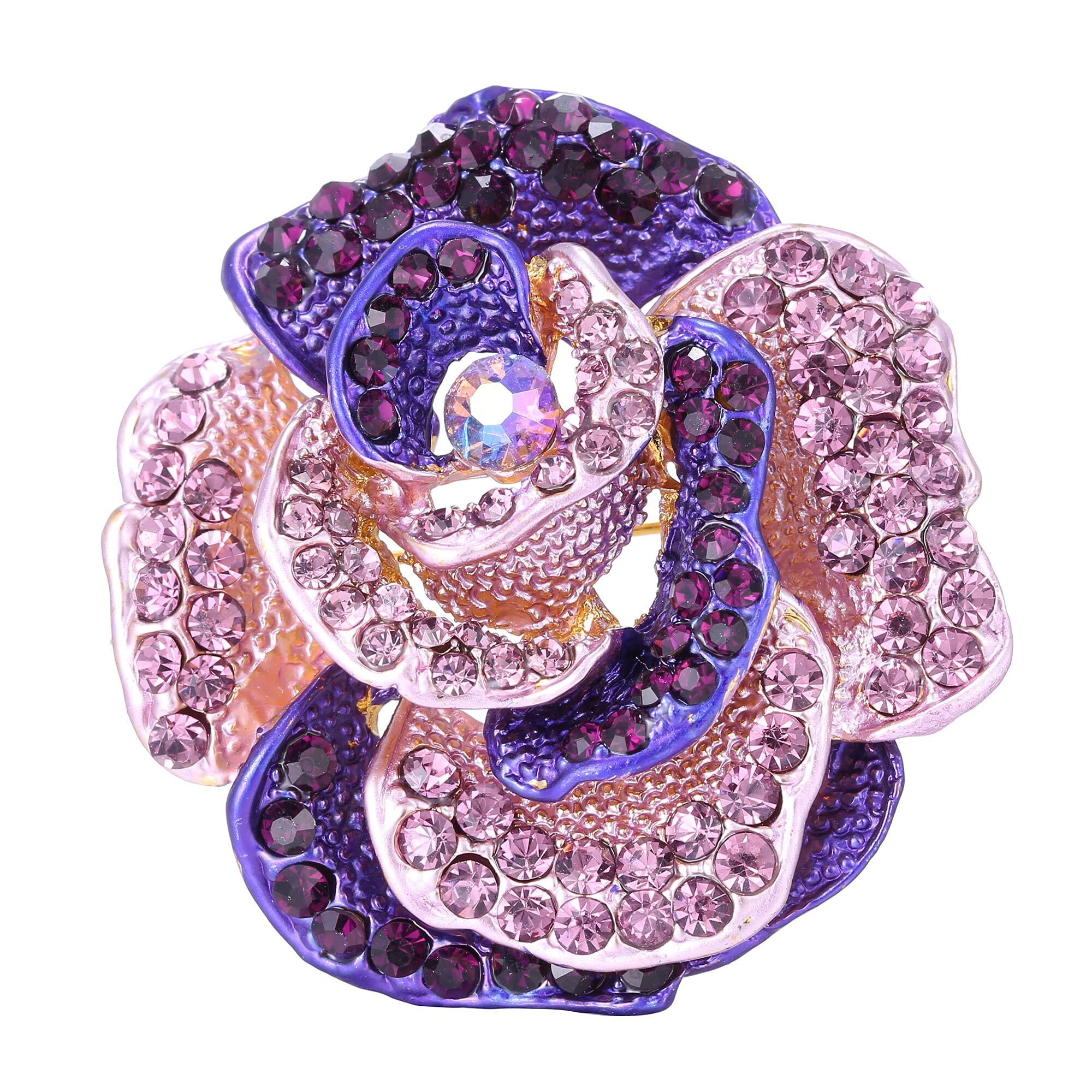 Spilla di Fiori di Rosa Smaltata Rossa per Le Donne Strass Imitazione Perle Spille di Fiori Eleganti Amanti Gioielli di Fidanzamento