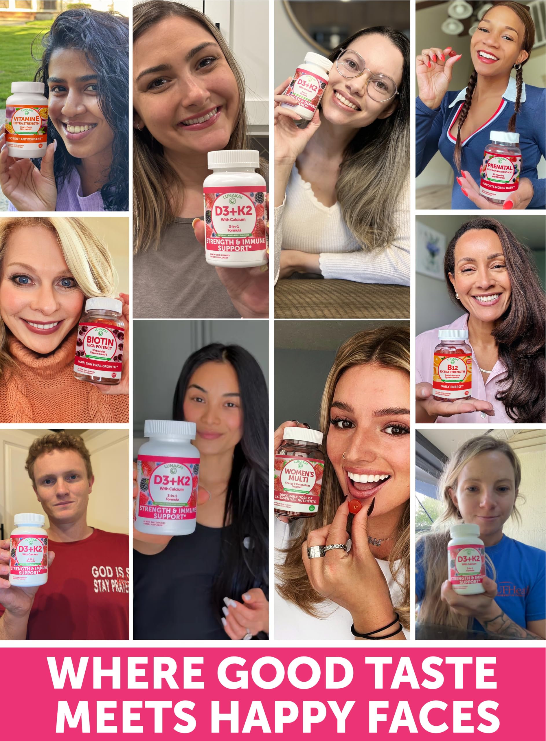 Lunakai USA Made Vitamin D3 K2 Gummies with Calcium, Non-GMO 60ct — Amazon image 4