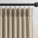 Pinch Pleated Linen Curtains 90 Inches Long for Living Dining Room Bedroom 2 Panel Set Cream Beige Pinch Pleat Curtain 90 Inch Neutral Boho Floor to Ceiling Curtains Semi Sheer Linen Drapes 40 Wx90 L