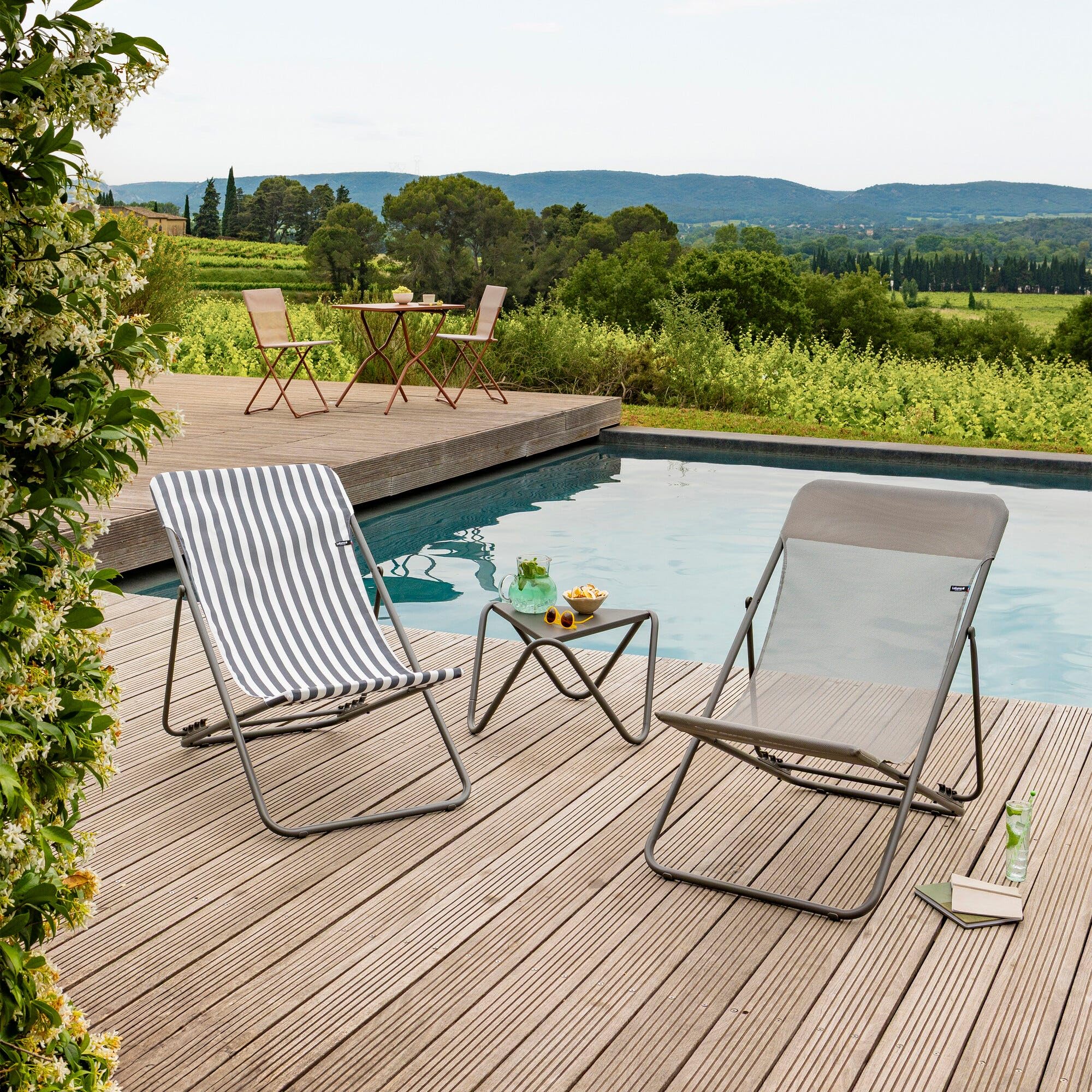 Lafuma - Lot de 2 Transats Jardin pliants Multi-Positions
