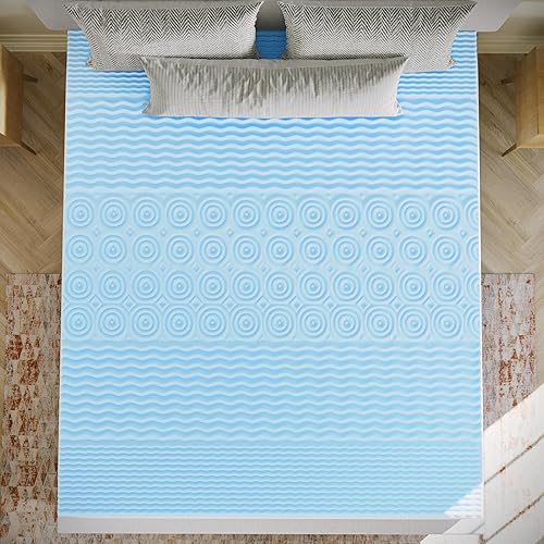 Miniatura 11 de Flash Furniture Capri - Cubrecolchón cómodo de espuma viscoelástica para dormir, infusión de gel refrescante, 5 zonas, certificado CertiPUR-US, 2