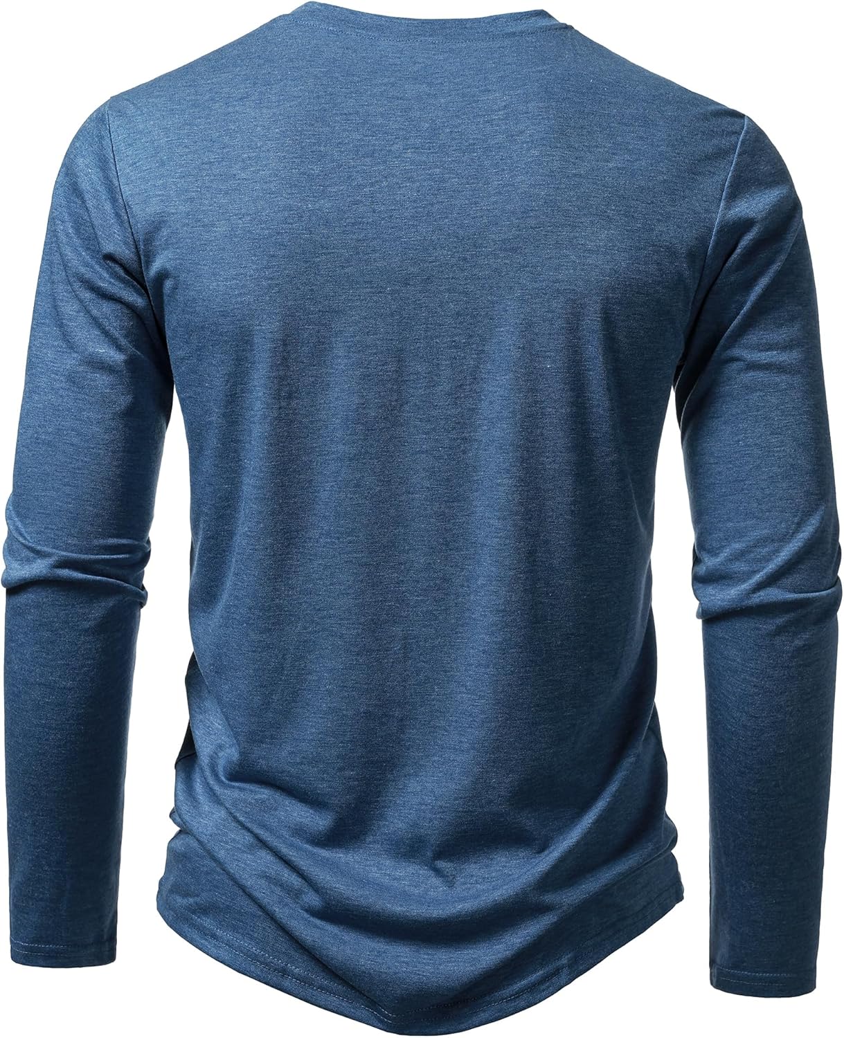 LucMatton Men's Lightweight Henley Shirt Casual Stretch Slim Fit Long Sleeve T-Shirt with Pocket - Image 3